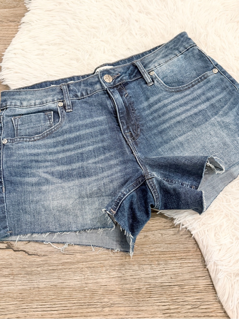 Vigoss The Marley Denim Shorts Jean 27 Raw Edge Cut Offs